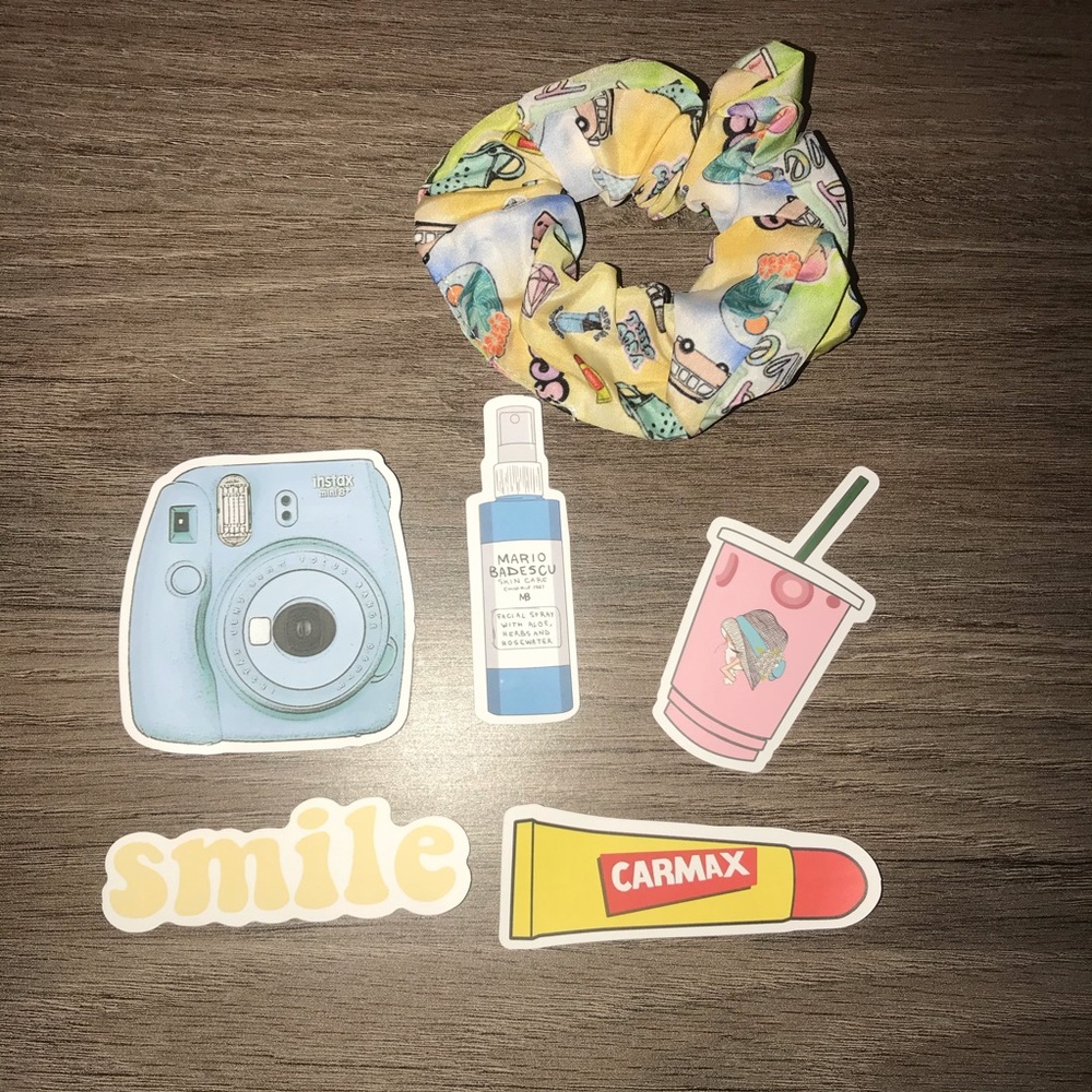 VSCO Girl Scrunchie & Vinyl Stickers - Accessories